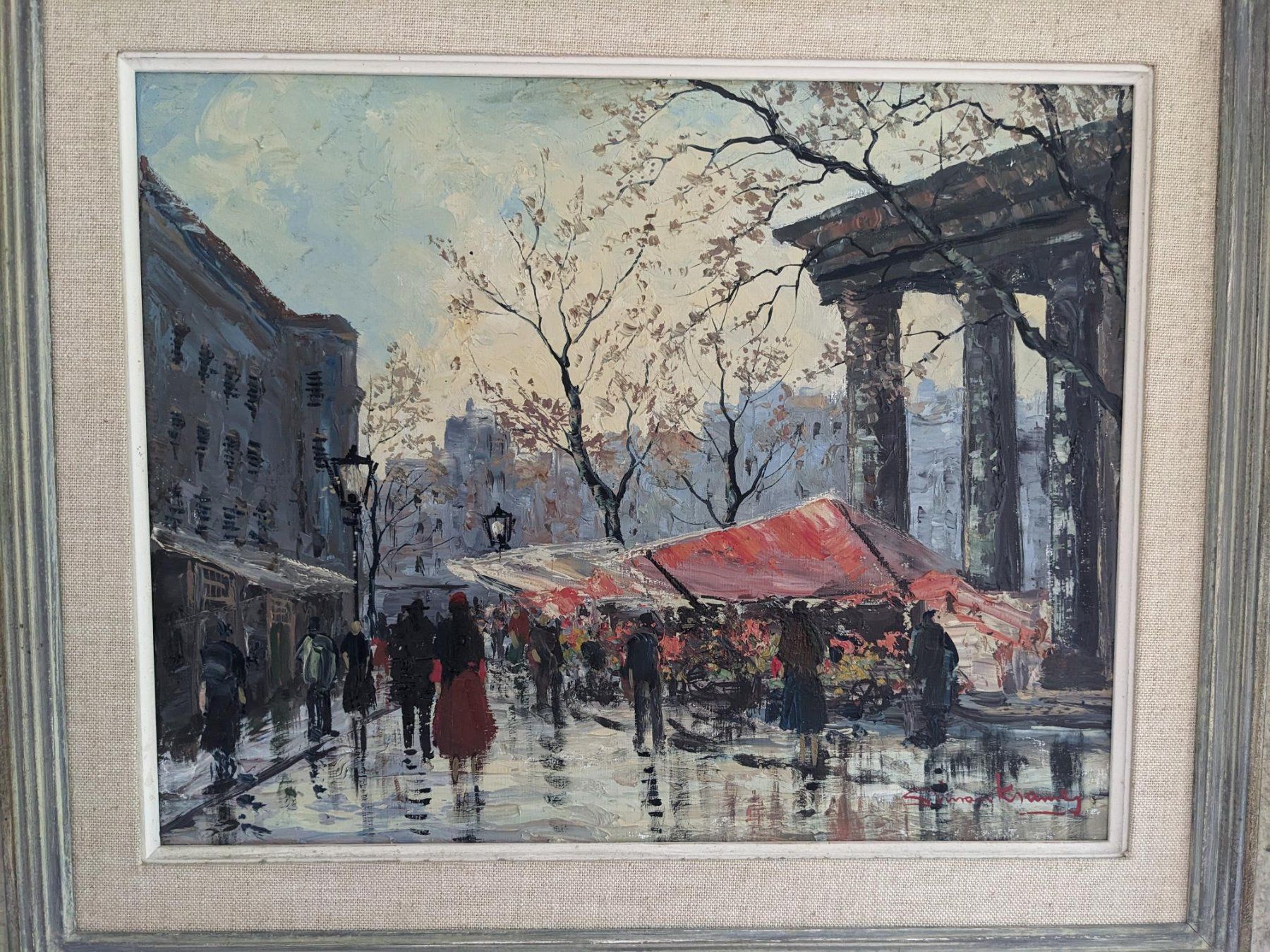Dipinti: Ölgemälde Paris Blumenmarkt, Original, Simon Kramer – Usato da Ennetbaden venduto da and_2bs9