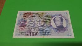 20 Franken 1970 Serie 72 U Banknote guter Zustand