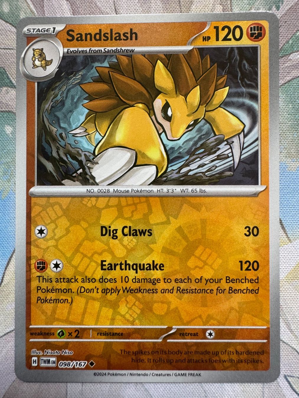 Pokémon Carte collezionabili: Pokémon TCG – Sandslash Reverse (TWM098) Twilight Masquerade – Nuovo (secondo la descrizione) da Oberwil BL venduto da Chelsea26