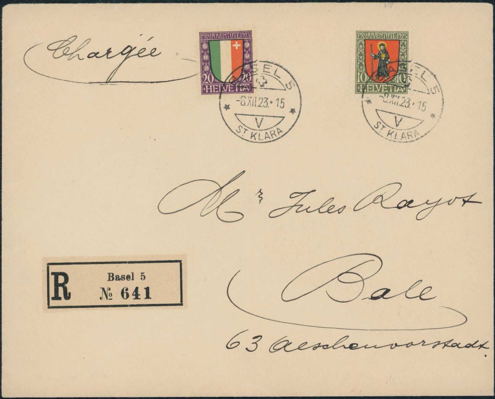 Tutti i francobolli: 1923 - Pro Juventute - Brief - BFr – Usato da Schindellegi venduto da leecollect