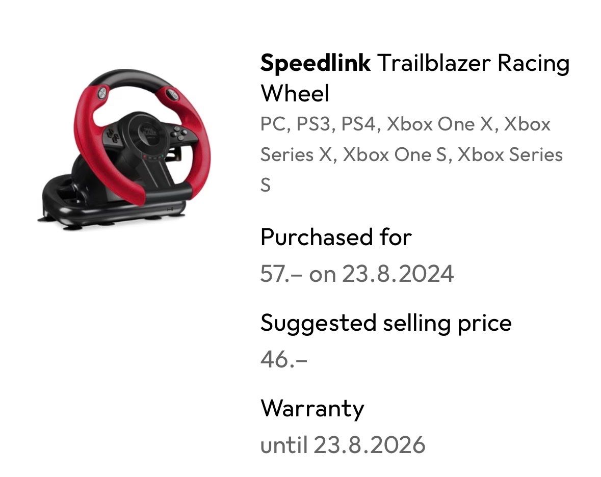 Konsolen: Speedlink Trailblazer Racing Wheel XBOX/PS/PC – Neu (gemäss Beschreibung) aus Olten von Srasri 7