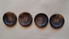 4 Knöpfe braun melliert, 25 mm.