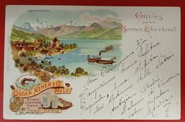 Gruss aus dem Berner Oberland 1906 - Oberhofen, Werbekarte