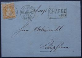 Sehr schöner Chargé-Brief mit ZNr. 32, Stempel !!!