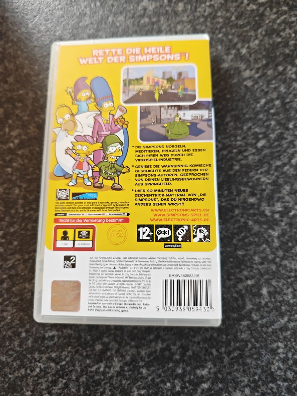 Jeux: Die Simpsons Das Spiel PSP Spiel – D'occasion à Attiswil par JP1291 1