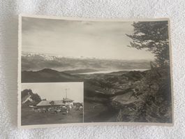 Alte Ansichtskarte Kreuzegg SG – Blick auf Zürichsee & Schwy