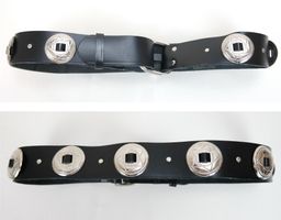 Pearl Damen Echtleder Gürtel mit Metall /schwarz/ Neu/Gr.S