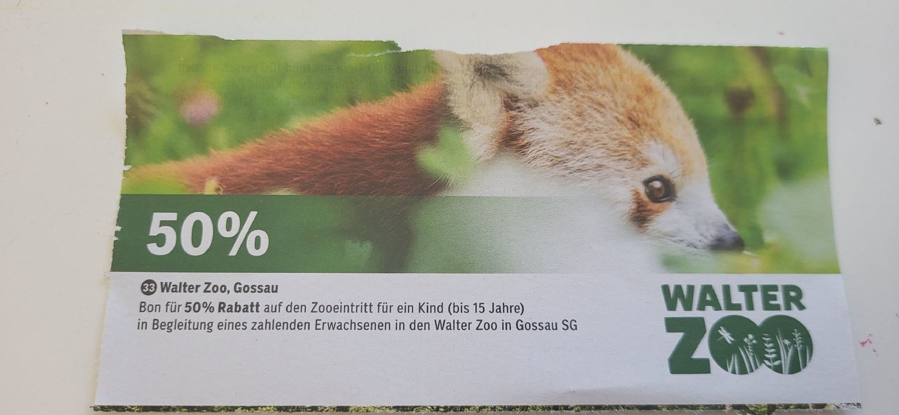 Walter Zoo Gossau SG: 50% Rabatt Bon für Kind bis 31.8.25 (Neu (gemäss ...