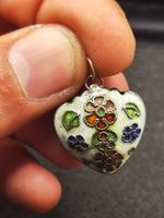 Vintage 925er Silber Emaillierte Anhänger Top