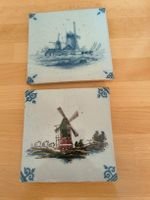 Kacheln mit Windmühlen Motiv blau-weiss 2 Stk. gebraucht