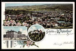 Litho Winterthur, Panorama, Bahnhof, Kyb