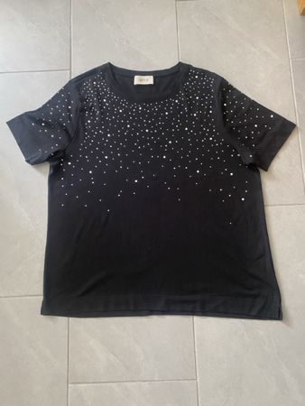 T-shirt noir Cartoon avec strass taille XL