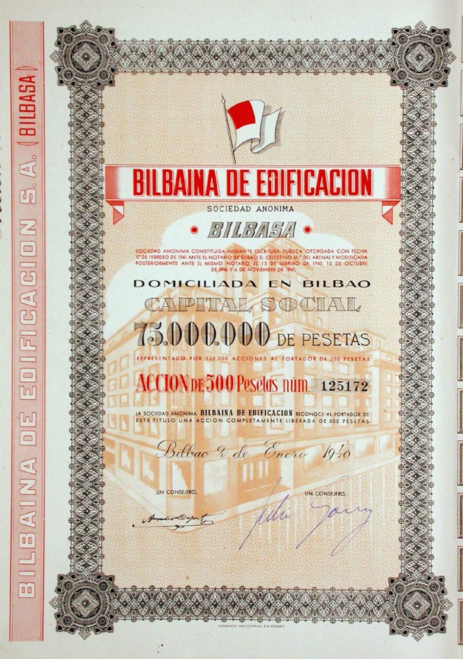 Documents: Bilbaina de Edificacion SA, Bilbao - 1948 – D'occasion à Solothurn par Sgasche
