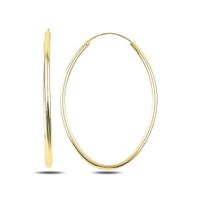 Ohrringe Creole oval 925 gold Klassiker filigran 30x40mm