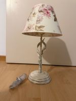 Tischlampe floral weiss/rosa floral Muster guter Zustand