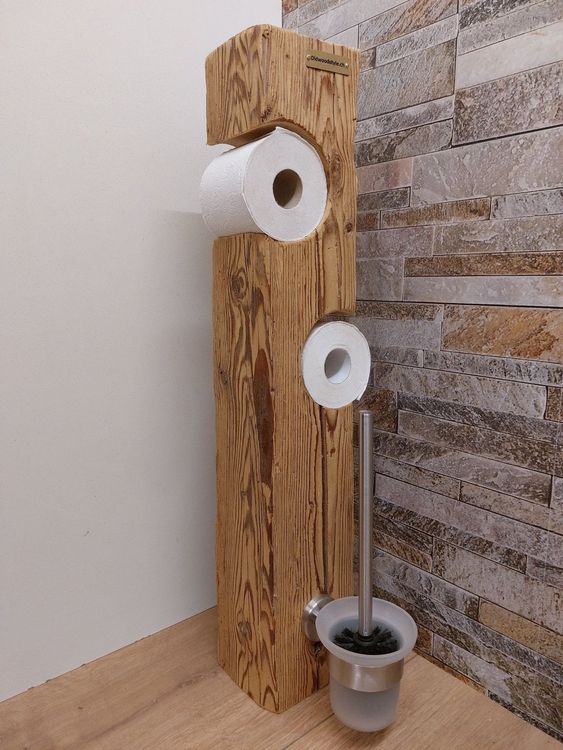 Woodkopf® Toilettenpapierhalter Aus Eichenholz – Handgefertigt In DE, Selbstklebend Oder Schraubbar, Massivholz