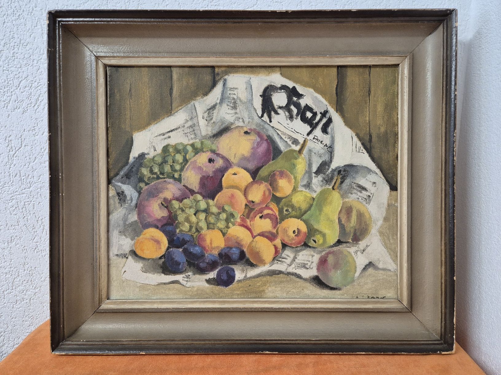 Tableaux: René Bolliger, Ölgemälde, "Nature morte au journal" – D'occasion à Basel par vintage.watches