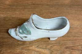 Porzellan-Schuh Deko, hübsche Frühlings-Dekoration, weiss...