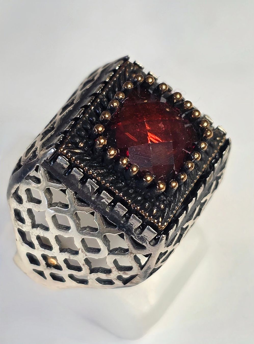 Bagues: Granat Silber Ring – Neuf (Voir description) à Zürich par adriben 6