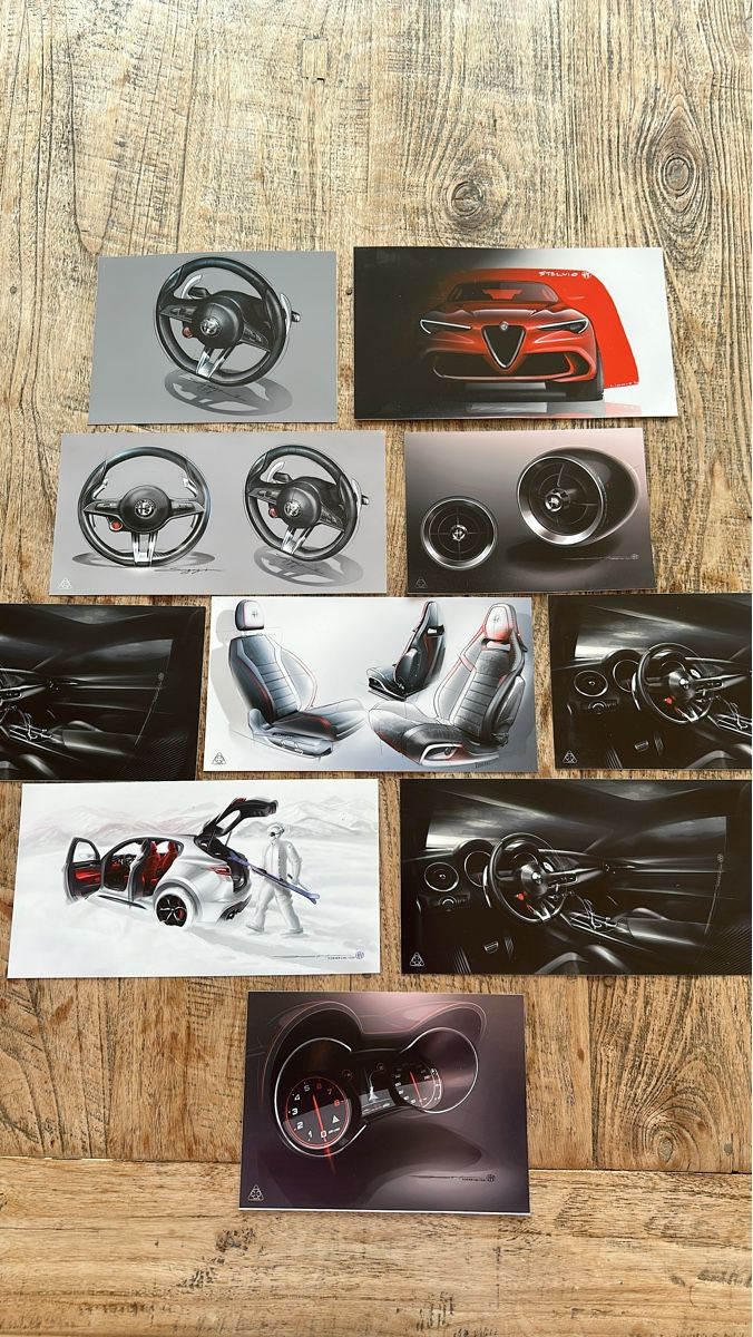 Alfa Romeo Carte collezionabili: 10 Alfa Romeo Design Skizzen – Nuovo (secondo la descrizione) da Zürich venduto da ape_gb8z
