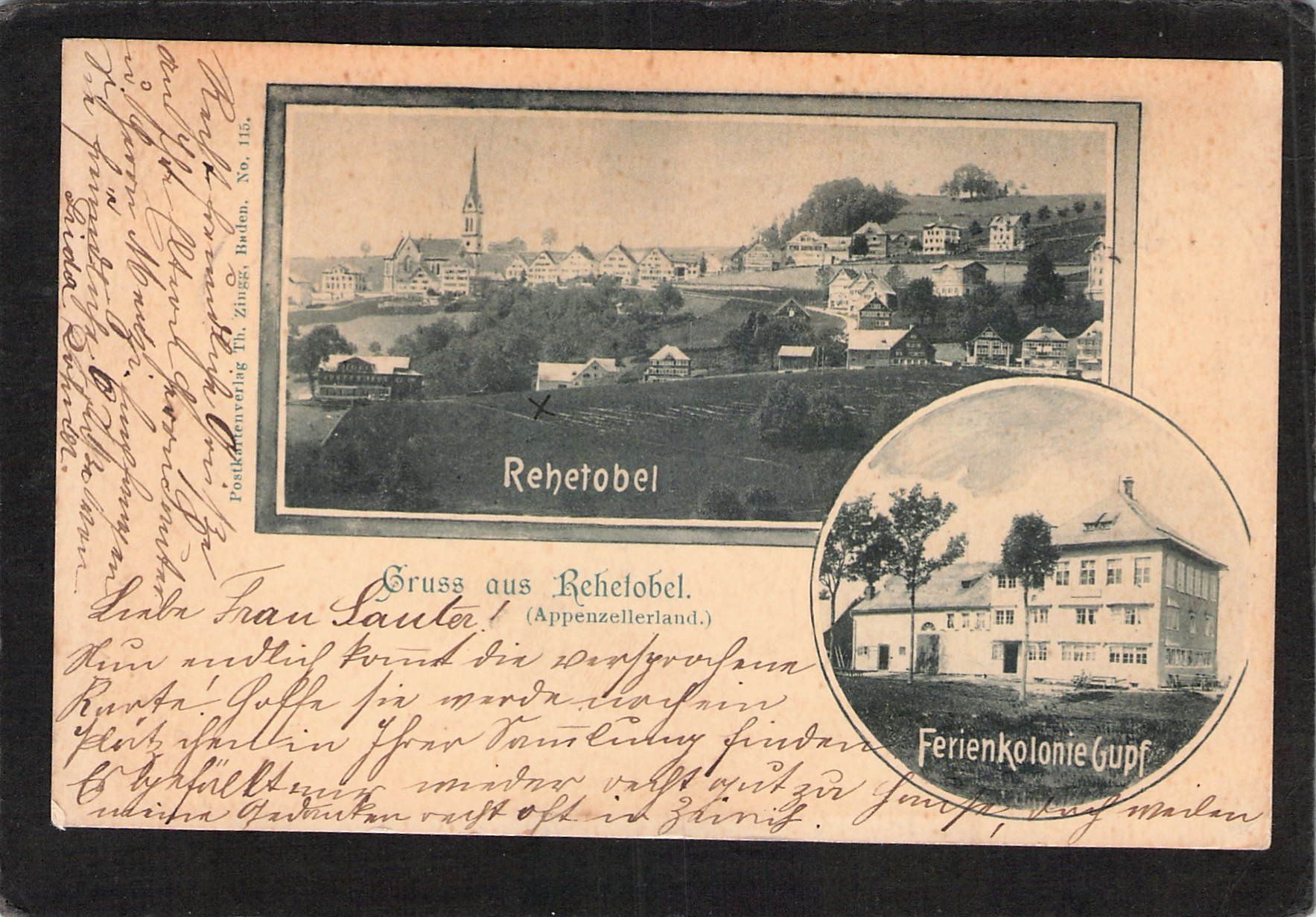 Ansichtskarten: Gruss aus Rehetobel AR , gel. 1899 – Gebraucht aus Reichenburg von Pipo-67
