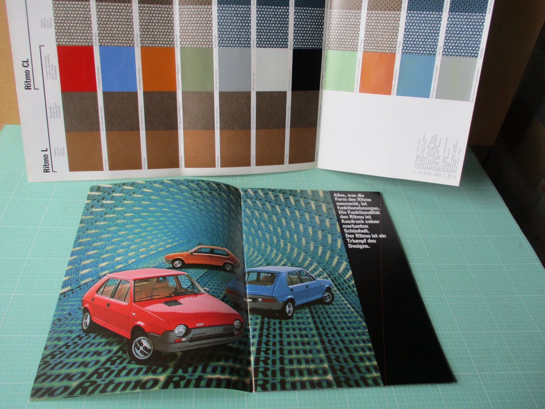 Documenti: Fiat Ritmo  Prospekt + Gamma colori – Usato da Ottikon Gossau ZH venduto da hokuspokus