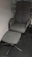 SECOND HAND Sessel mit Fusshocker grau 