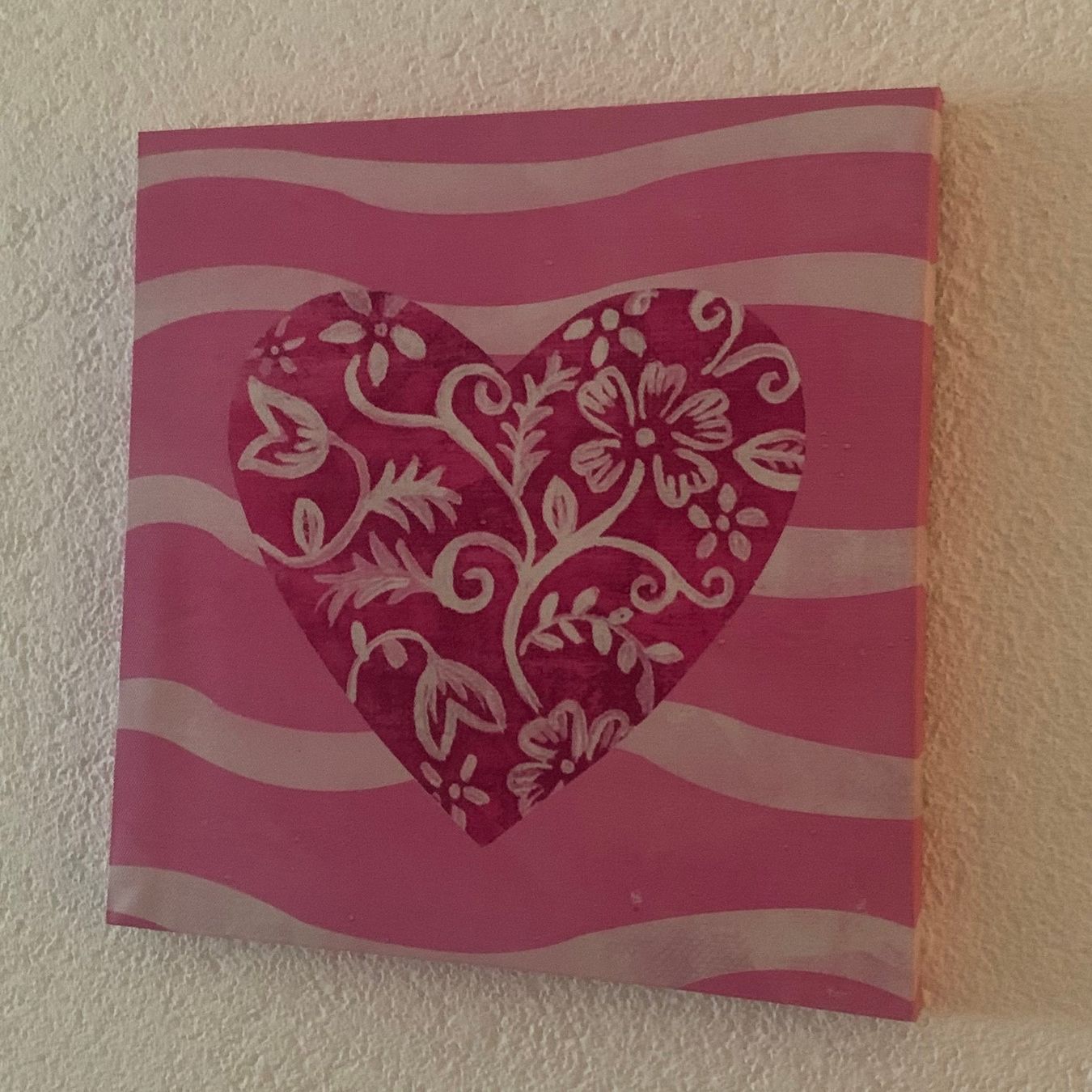 Poster & Bilder: Bild Herz mit Muster, Pink 28x28cm – Gebraucht aus St. Gallen von Miousch 1