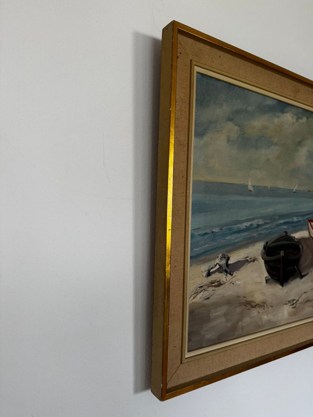 Gemälde: Ölgemälde Strand, Boote 1974 Nawrocki – Gebraucht aus Zürich von Tarafo5 3