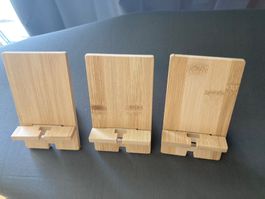 3x Handyhalterung aus Bambus - Praktisch & Stabil!