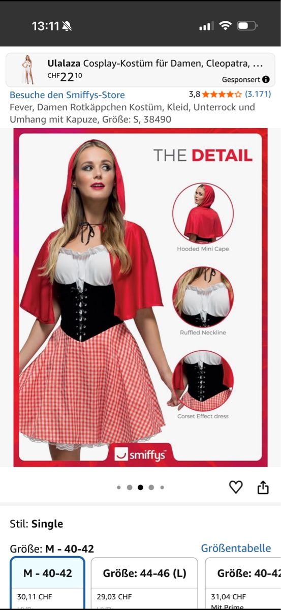 Costumes: Rotkäppchen Kostüm neu – Neuf avec emballage d'origine à Küsnacht ZH par Annelie87 2