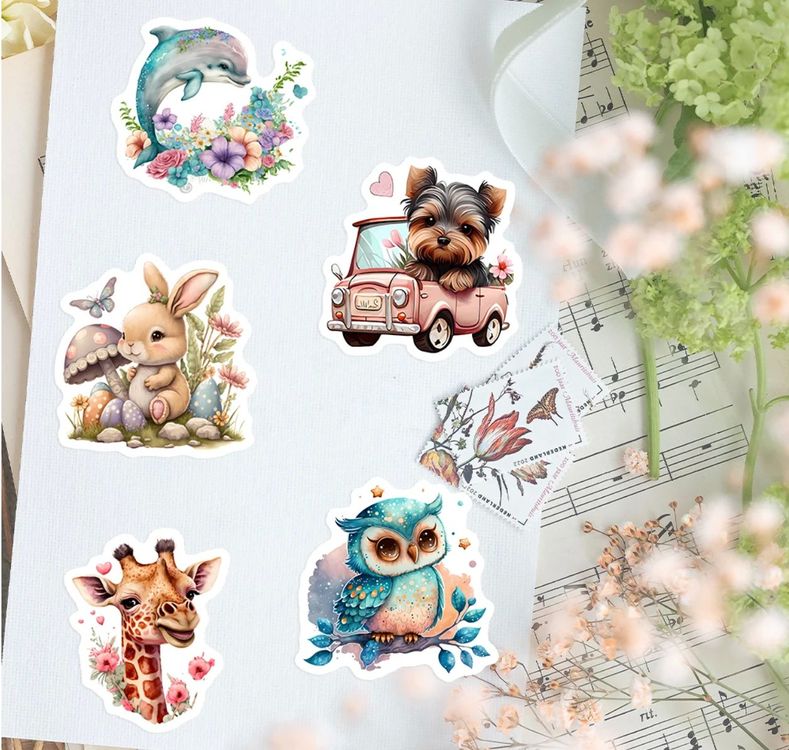 50 Stk. Sticker/Aufkleber - Kawaii Süsse Tiere | Kaufen auf Ricardo