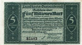 Grevenbroich 5 Mil.Mark 20.08.1923 VZ-VZ+