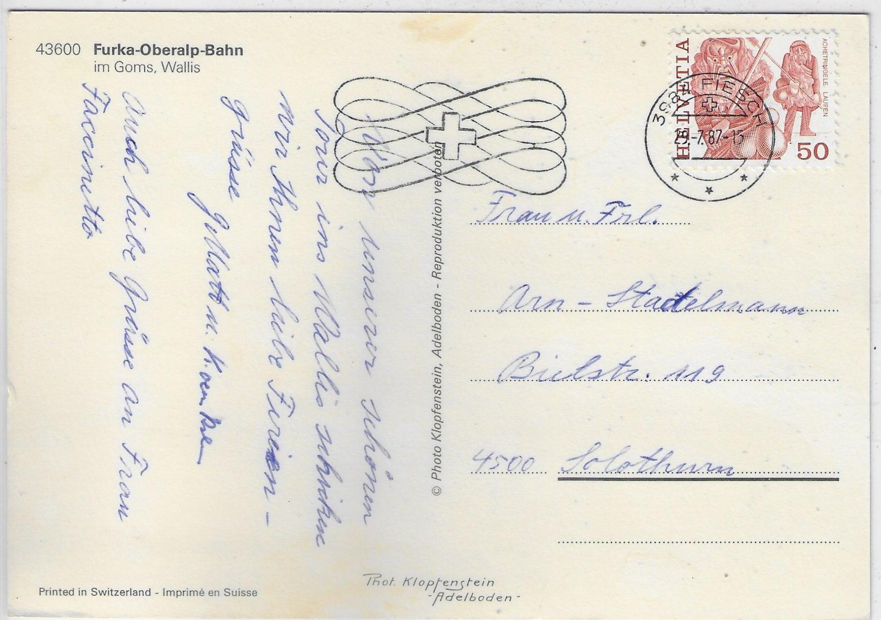 Cartoline postali: Furka-Oberalp-Bahn im Goms – Usato da Ettingen venduto da Kartenplanet 1