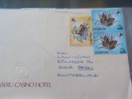 Afrika, Lesotho, Brief Marke Schmetterling