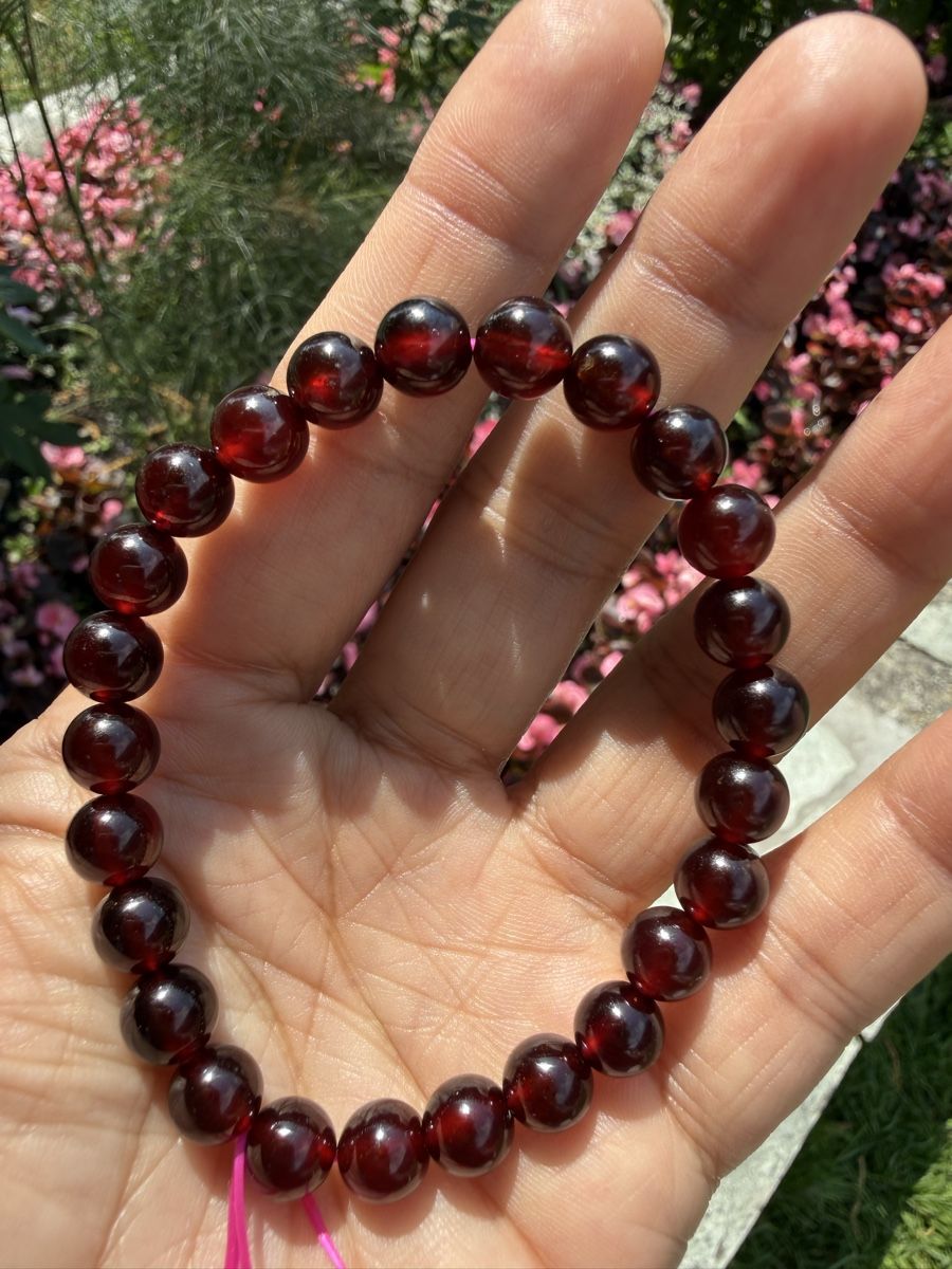 Bracciali & Braccialetti: Echtes Rotes Granat Armband 8mm-Edelstein Schmuck – Nuovo (secondo la descrizione) da Jegenstorf venduto da SteinGlanz 2