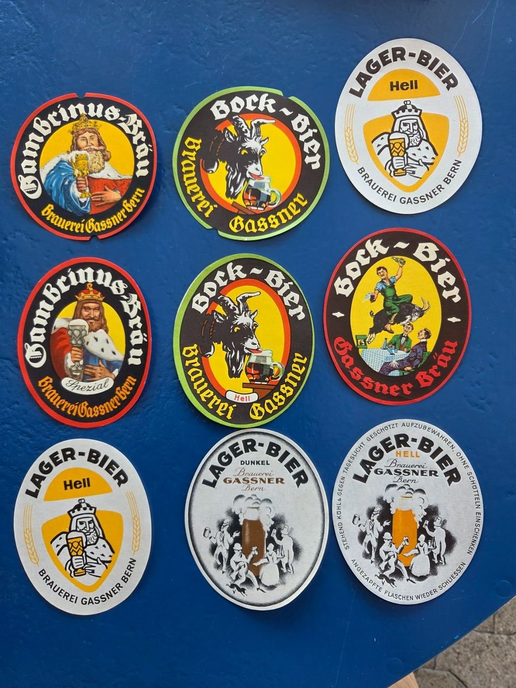 Gläser, Krüge & Flaschen: Bier Brauerei Gassner Bern, Etiketten – Gebraucht aus Wittenbach von Bierbis