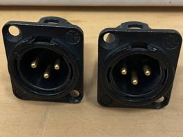2er Set XLR Einbaustecker mit versilberten Kontakten  (A137)