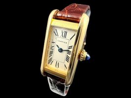 Cartier Tank Allongee Lady 18k Gelbgold 14mm Q *U1178