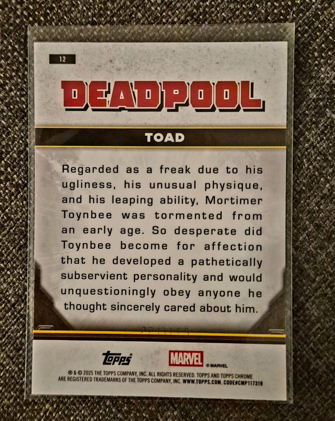 Topps Cartes à collectionner: Topps Chrome Deadpool Toad 199/199 Aqua Refractor – Neuf (Voir description) à Zofingen par Indigo47 1