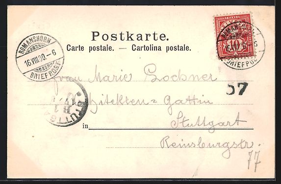 Cartoline postali: AK Romanshorn, Hotel Bodan, Inseli, 1900 – Usato da Berlin venduto da bartko-reher 1