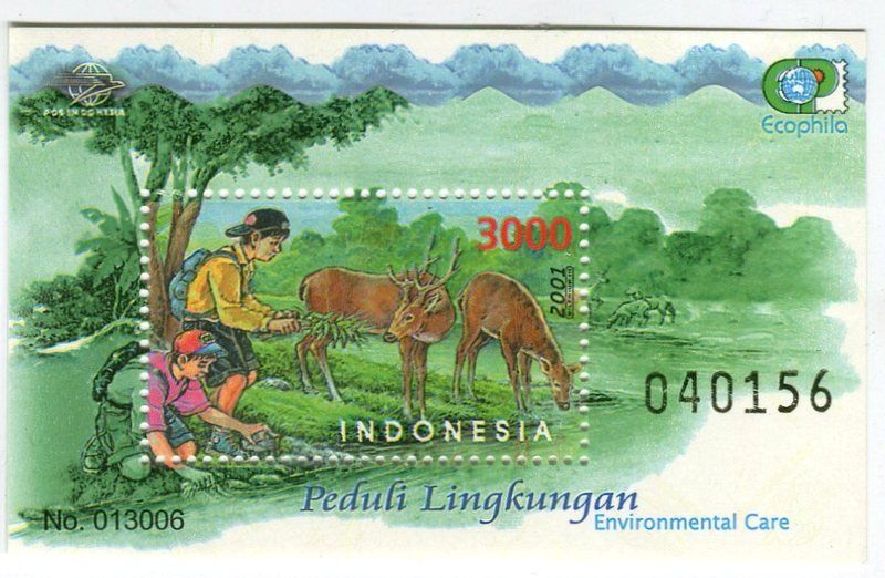 Alle Briefmarken: Block "Hirsche". Indonesien. – Neu und originalverpackt aus Basel von Butsch5