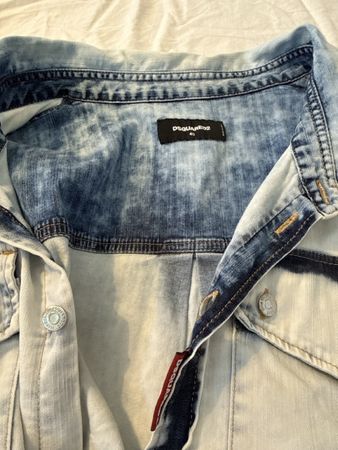 Dsquared2 Damen Jeanskleid Grösse 40 hellblau Used Look