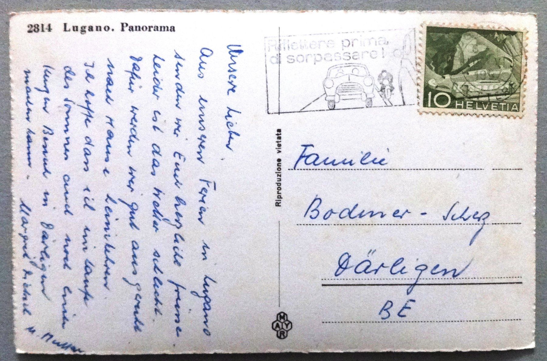 Cartes postales: Lugano, Panorama – D'occasion à Fétigny par Billy2miny 1