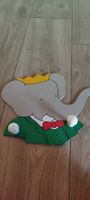 Ancien porte-manteaux (2 patères)  en bois  BABAR 1989