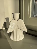Weihnachtsdeko: Kerzenständer Engel, weiss, neuwertig