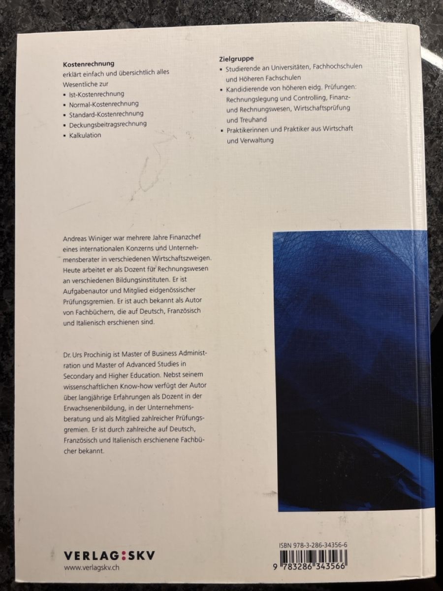 Libri: Kostenrechnung, Andreas Winiger – Nuovo (secondo la descrizione) da Gettnau venduto da JessicaRenata 1