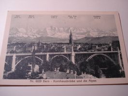 PK Bern, Kornhausbrücke und die Alpen, 1925, gelaufen
