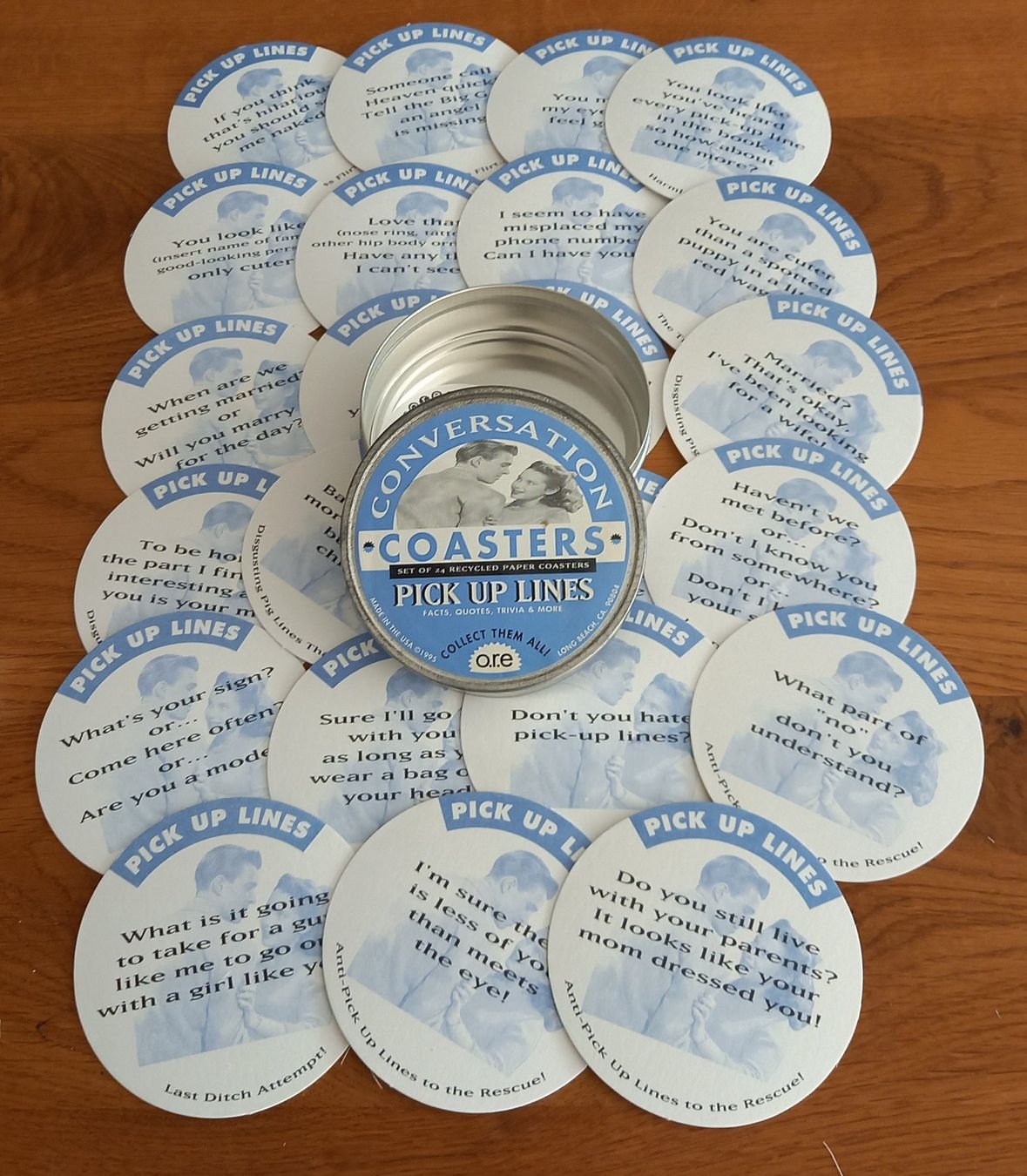 Untersetzer: *CONVERSATION - UNTERSETZER* DM 10CM/BLECHBOX – Gebraucht aus Horgen von Flohmimoni 1
