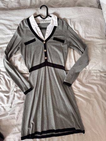 Robe Morgan gris noir col blanc taille M